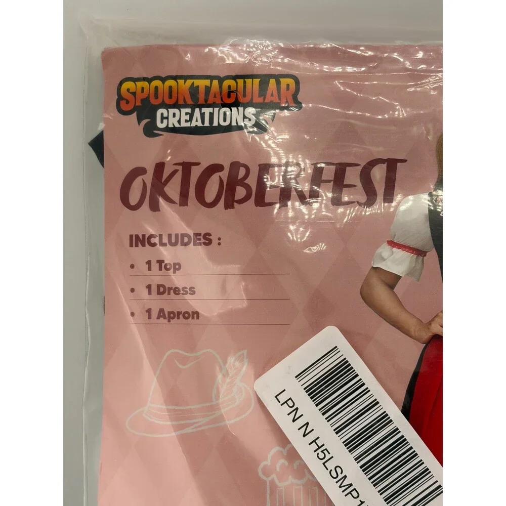 NWT Spooktacular Creations Oktoberfest Costume Women's XL Red Floral Halloween